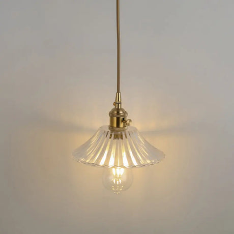 Clear Glass Pendant Lighting Fixture With Simplicity Shaded Hanging Light / M