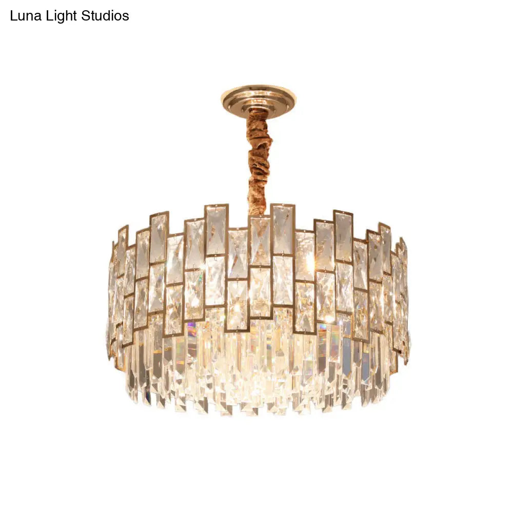 Clear K9 Crystal Chandelier: Modernist Suspension Light For Dining Room