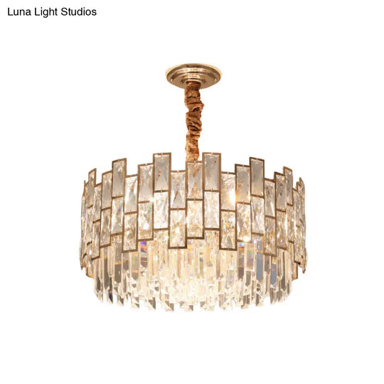 Clear K9 Crystal Chandelier: Modernist Suspension Light For Dining Room