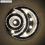 Clear K9 Crystal Moon And Sun Ceiling Lamp - Minimalist Stainless Steel Led Flush Light