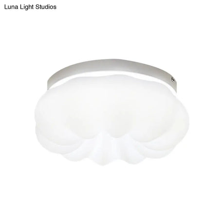 Cloud - Like Ceiling Lamp: Simplicity Led Flush Mount Fixture In 3 Colors 12’/18’ Width