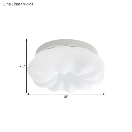 Cloud - Like Ceiling Lamp: Simplicity Led Flush Mount Fixture In 3 Colors 12’/18’ Width