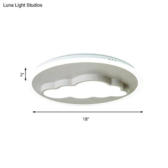 Cloud Modern Stylish Acrylic Ceiling Light- Big O Flush Mount In White For Kitchen