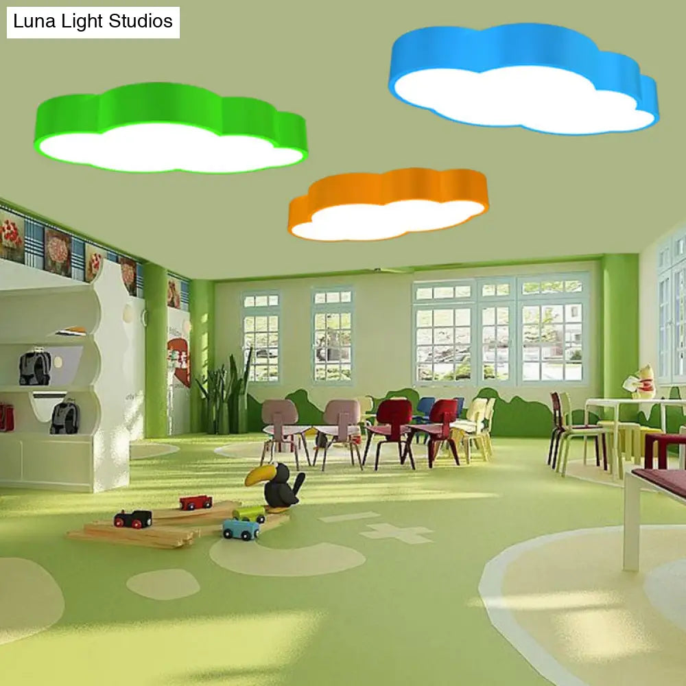 Cloud Shaped Nursery Ceiling Lamp Acrylic 18’/20.5’ Wide Led Cartoon Flush Mount Lighting