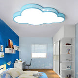 Cloud - Themed Kid Bedroom Acrylic Art Deco Flush Mount Ceiling Light Blue / 21.5’ White