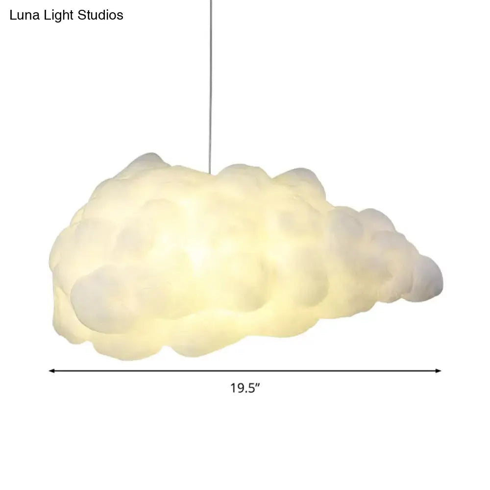 Cloudy Pendant Light Artistry Fabric 1-Head Ceiling - White