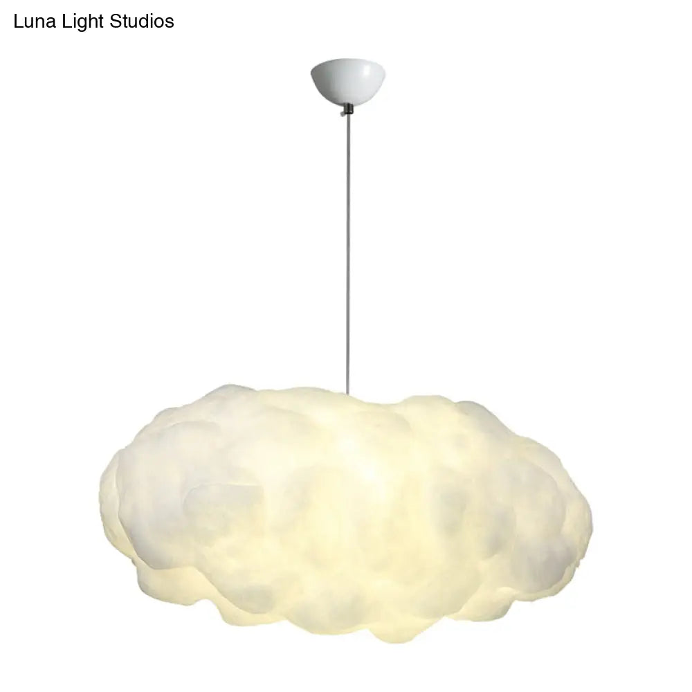 Cloudy Pendant Light Artistry Fabric 1-Head Ceiling - White