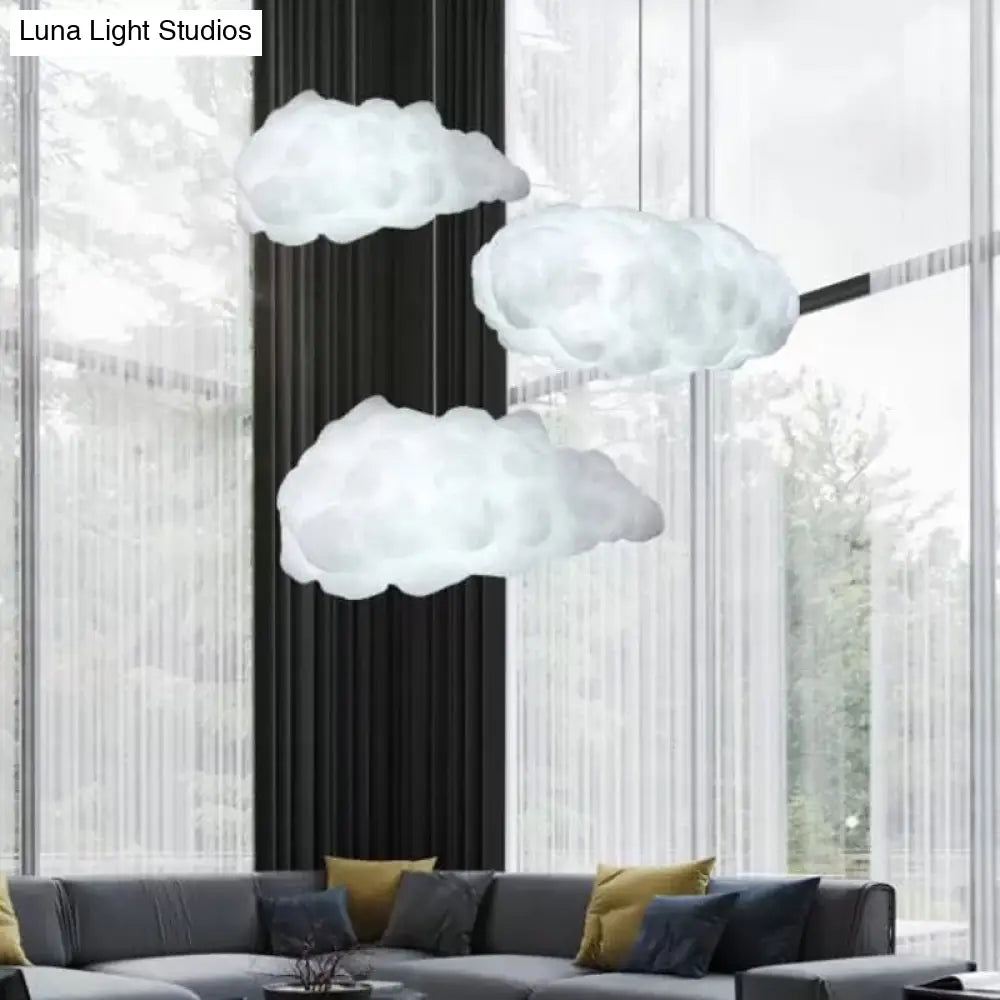 Cloudy Pendant Light Artistry Fabric 1-Head Ceiling - White