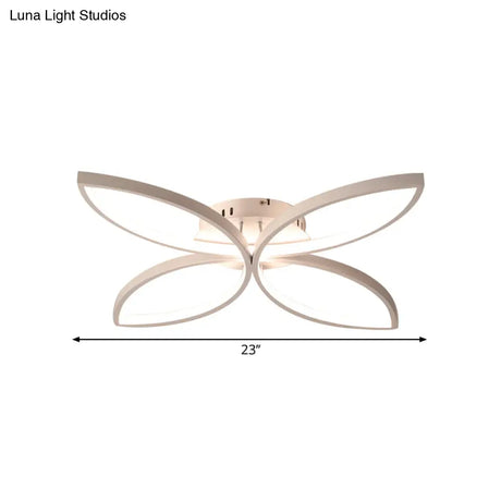 Clover Metallic Led Ceiling Light In Warm/White - Modern Semi Flush Mount 23’/29’ Wide