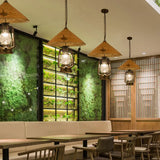 Coastal Lantern Pendant Lamp: Clear Glass Hanging Light Fixture With Bamboo Top Brass / B