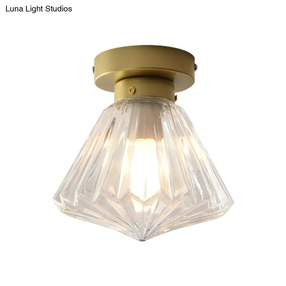 Colonial Clear Glass Scalloped Ceiling Fixture For Kitchen 6.5’/7’ W