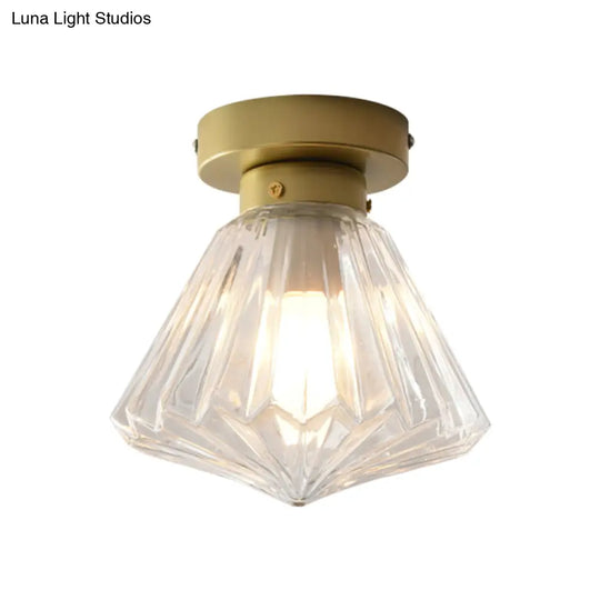 Colonial Clear Glass Scalloped Ceiling Fixture For Kitchen 6.5’/7’ W