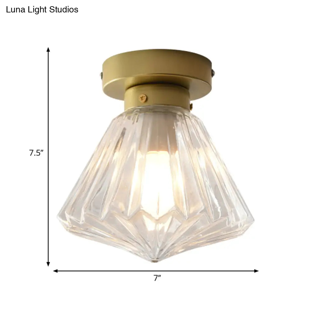 Colonial Clear Glass Scalloped Ceiling Fixture For Kitchen 6.5’/7’ W