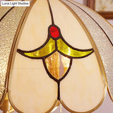 Colonial Gold Frosted Glass Chandelier - 5 Bulbs Scallop Pendant Lamp For Study Room