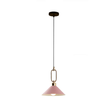 Colorful Cone Hanging Light Macaron Pendant Ceiling Lamp For Dining Table 1 / Pink