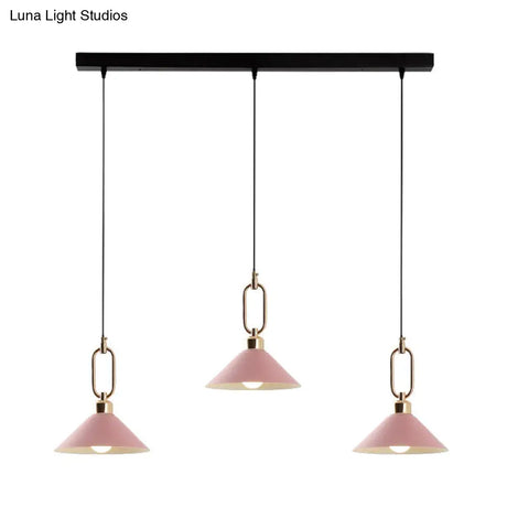 Colorful Cone Hanging Light Macaron Pendant Ceiling Lamp For Dining Table