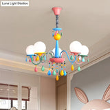 Colorful Curved Chandelier Lights: Pink And Yellow Metallic Pendant Lamp With Or Without Shade