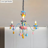 Colorful Curved Chandelier Lights: Pink And Yellow Metallic Pendant Lamp With Or Without Shade
