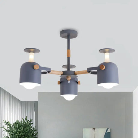 Colorful Goblet Chandelier Light For Kids Bedroom Or Kindergarten Decor 3 / Grey