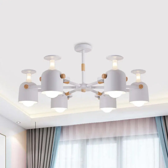 Colorful Goblet Chandelier Light For Kids Bedroom Or Kindergarten Decor 6 / White