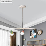 Colorful Horn Swivel Pendant Light With 3/4 Lights For Iron Wave Island Lighting In White