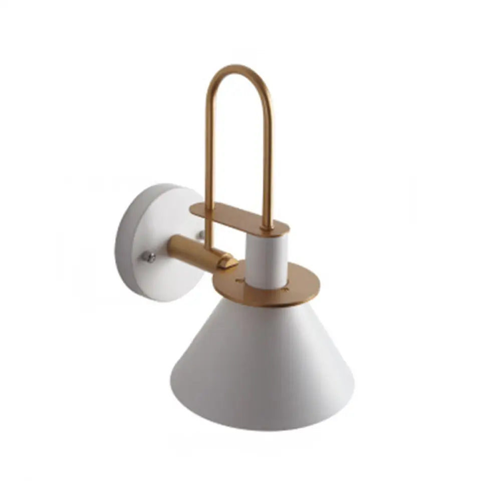 Colorful Macaroon Style Wall Mount Sconce Light For Hotel Bedrooms White
