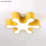 Colorful Petal Acrylic Led Ceiling Lamp For Kindergarten - Red/Yellow/Blue/Green 19.5/23.5 W Yellow