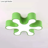 Colorful Petal Acrylic Led Ceiling Lamp For Kindergarten - Red/Yellow/Blue/Green 19.5/23.5 W Green /