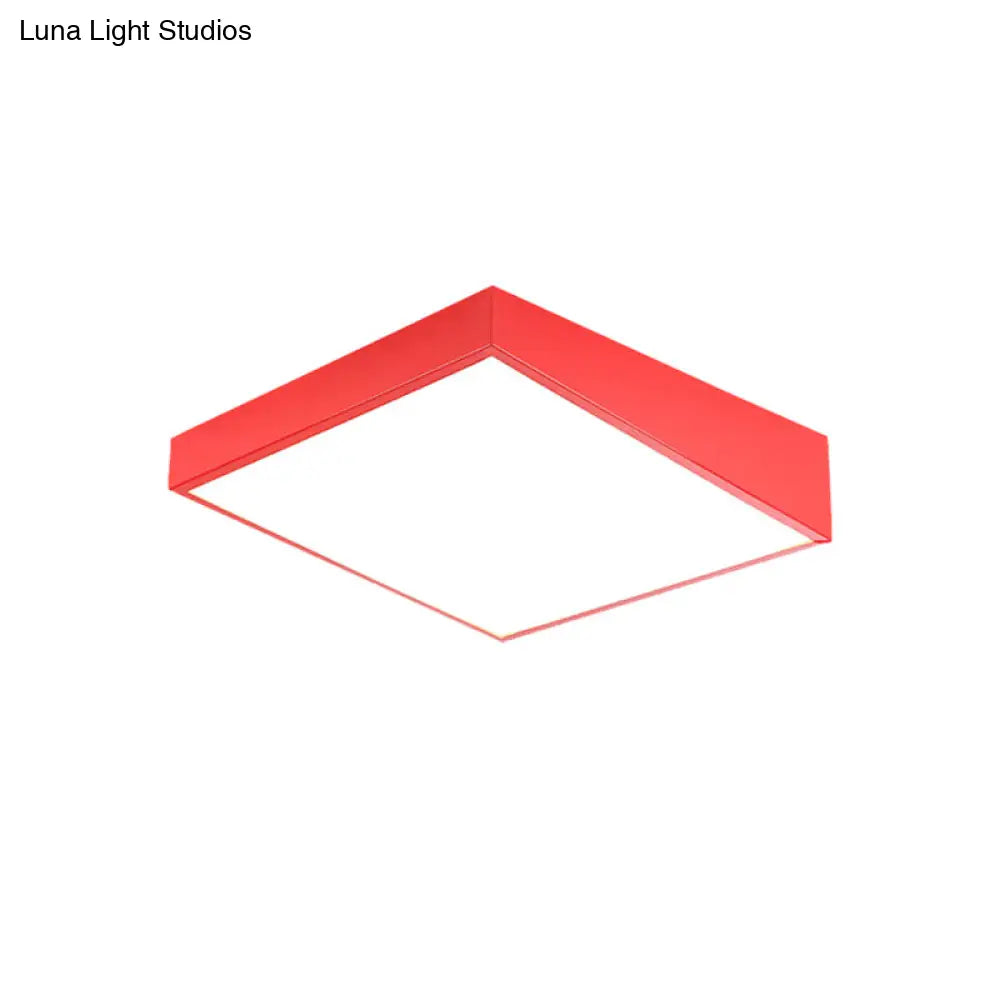 Colorful Square Led Flush Mount Ceiling Light For Kindergarten