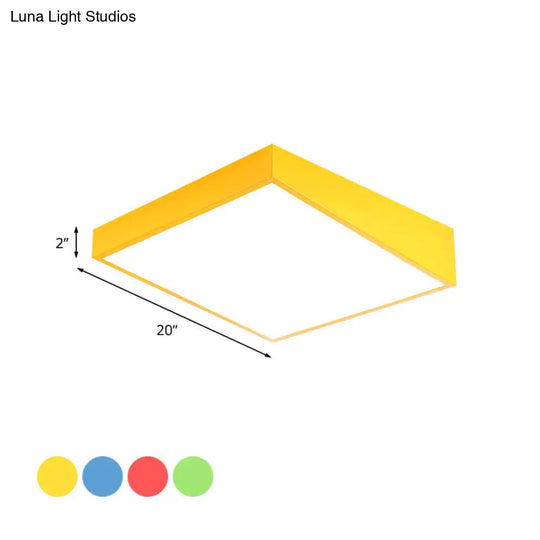 Colorful Square Led Flush Mount Ceiling Light For Kindergarten