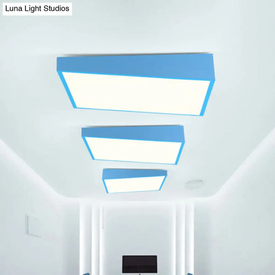 Colorful Square Led Flush Mount Ceiling Light For Kindergarten