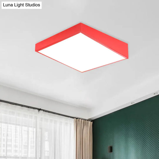 Colorful Square Led Flush Mount Ceiling Light For Kindergarten