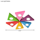 Colorful Windmill Led Ceiling Light For Kids’ Room - Acrylic Flushmount Fixture