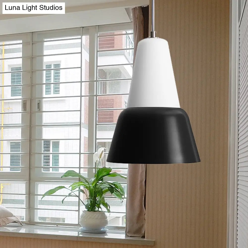 Cone Hanging Light Fixture - Macaron Metal Pendant Ceiling (1 Head 6.5’/10.5’ Height)