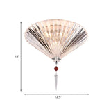 Conical Ceiling Mounted Light With Clear Faceted Crystal: Simple And Sufficient Lighting For