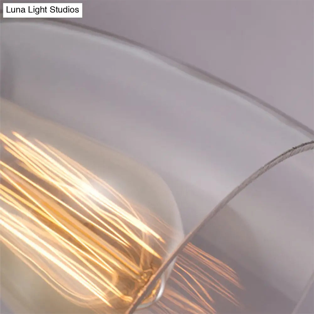 Conical Clear Glass Pendant Light Set - 3 Lights Industrial Style Chrome Finish