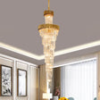 Contemporary 14-Light Spiral Crystal Prism Chandelier Black/Brass Perfect For Banquet Halls Brass