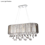Contemporary 6-Head Living Room Chandelier With Crystal Shade