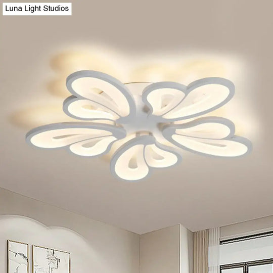 Contemporary Acrylic Butterfly Flush Mount Led Ceiling Light In White