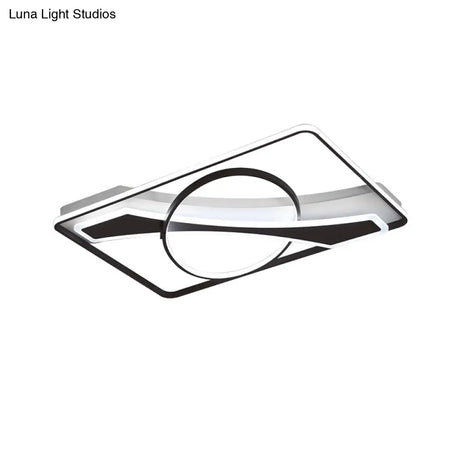 Contemporary Acrylic Ceiling Light: Led Flush Mount Lamp In Warm/White Light Square/Rectangular
