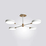 Contemporary Acrylic Drum Pendant Chandelier With Sputnik Design 4 / White
