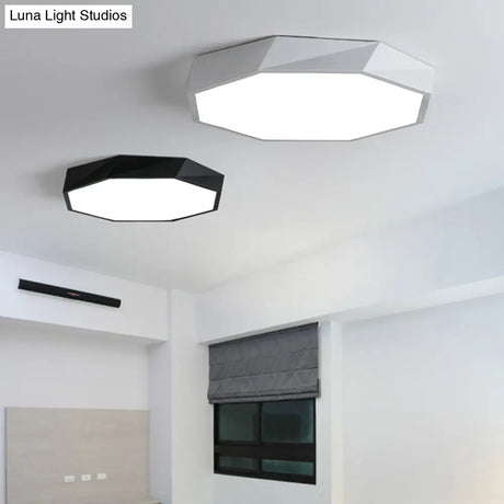 Contemporary Acrylic Flush Mount Ceiling Light For Bedroom - Faceted Chandelier