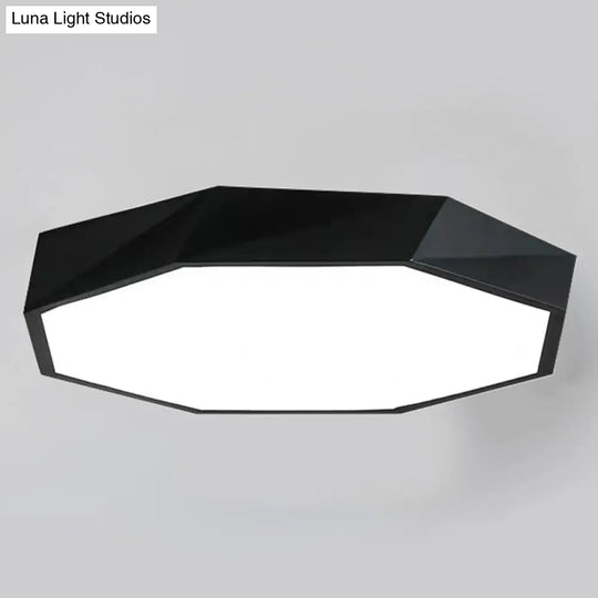 Contemporary Acrylic Flush Mount Ceiling Light For Bedroom - Faceted Chandelier Black / 16.5’
