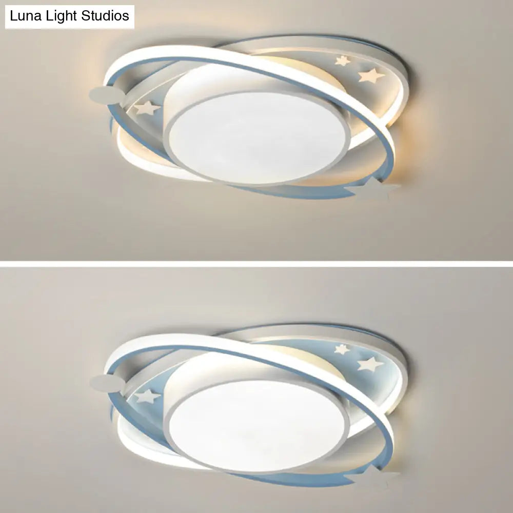 Contemporary Acrylic Flush Mount Ceiling Light For Bedroom - Planet