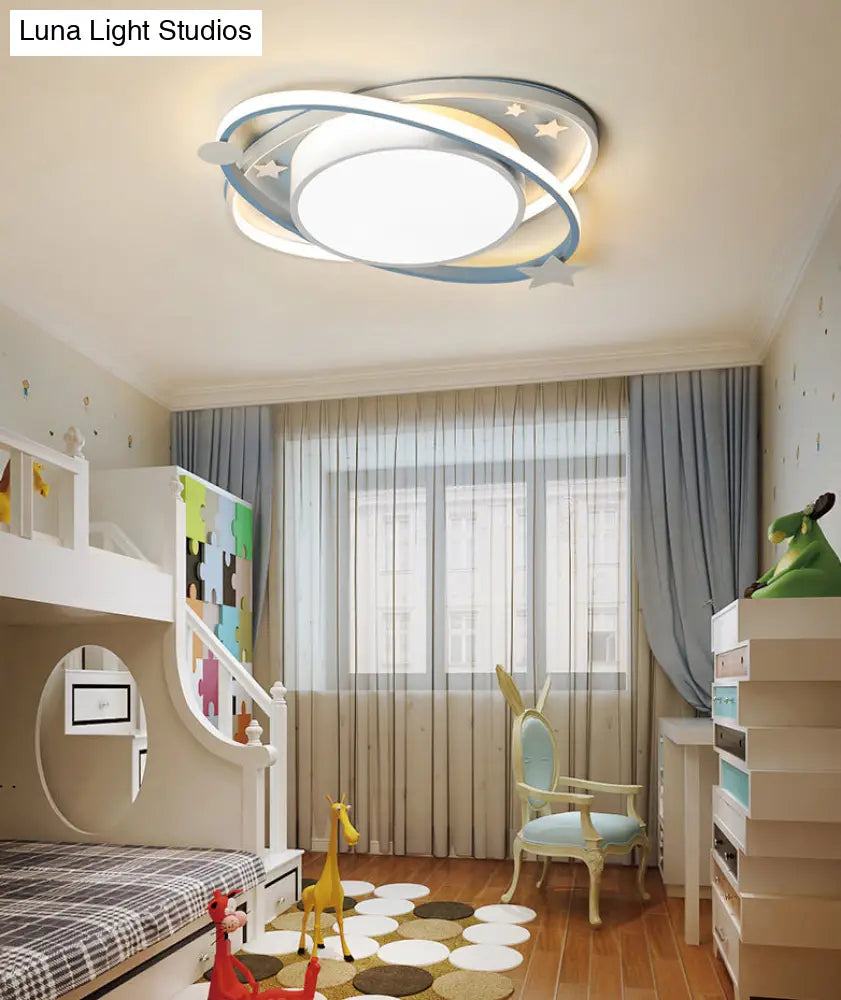 Contemporary Acrylic Flush Mount Ceiling Light For Bedroom - Planet