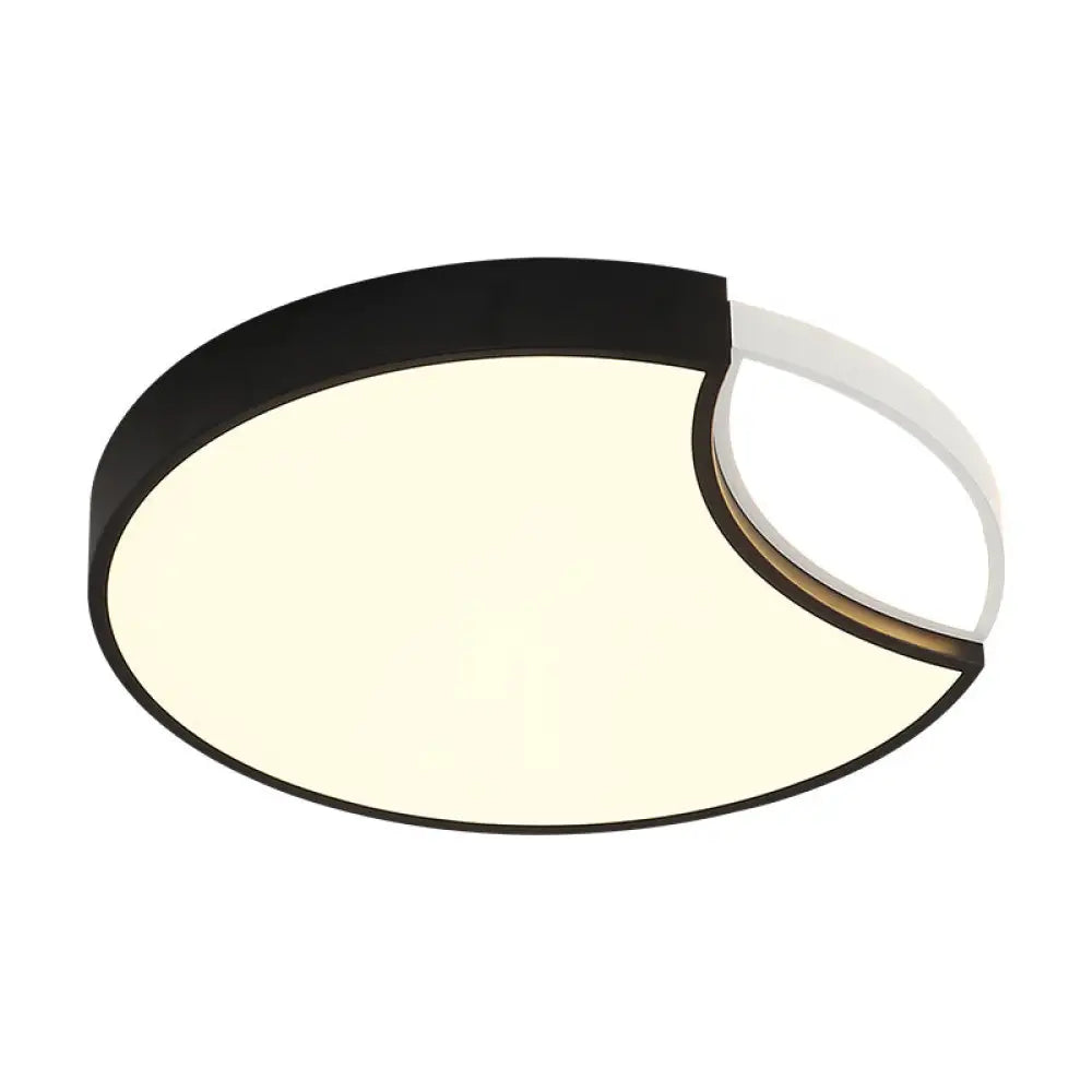 Contemporary Acrylic Led Circle Flush Mount Ceiling Light In Black - Warm White Neutral 16/19.5 Wide