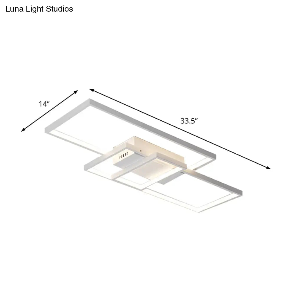 Contemporary Acrylic Led Flush Ceiling Light - 33.5’/41’ Wide Flushmount Lighting In