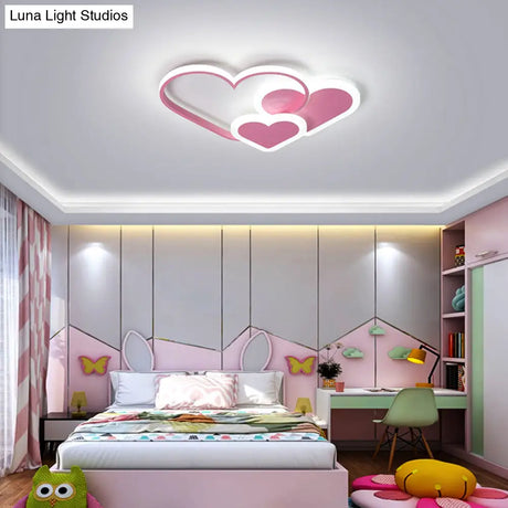Contemporary Acrylic Led Flush Ceiling Light Fixture - Loving Heart Design For Bedrooms