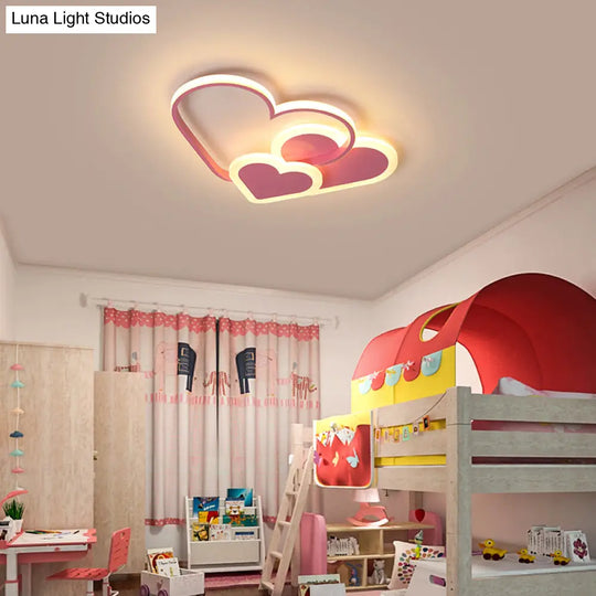 Contemporary Acrylic Led Flush Ceiling Light Fixture - Loving Heart Design For Bedrooms