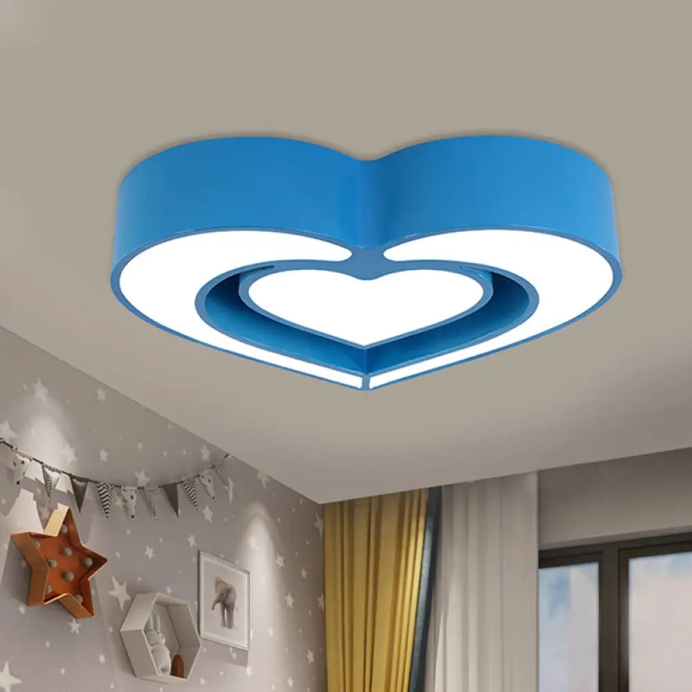 Contemporary Acrylic Led Flush Mount Ceiling Light For Bedroom - Loving Heart Design